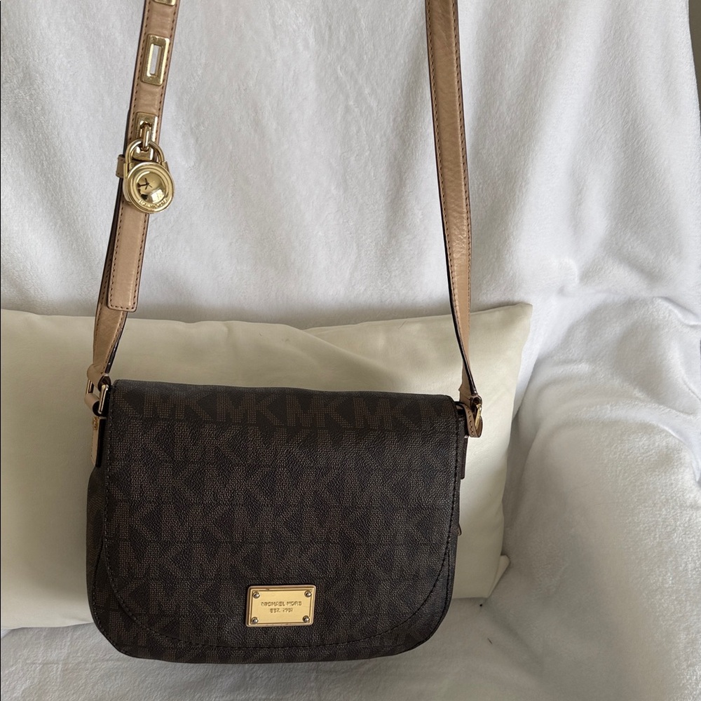 Michael Kors Dark Brown Monogram Crossbody Bag